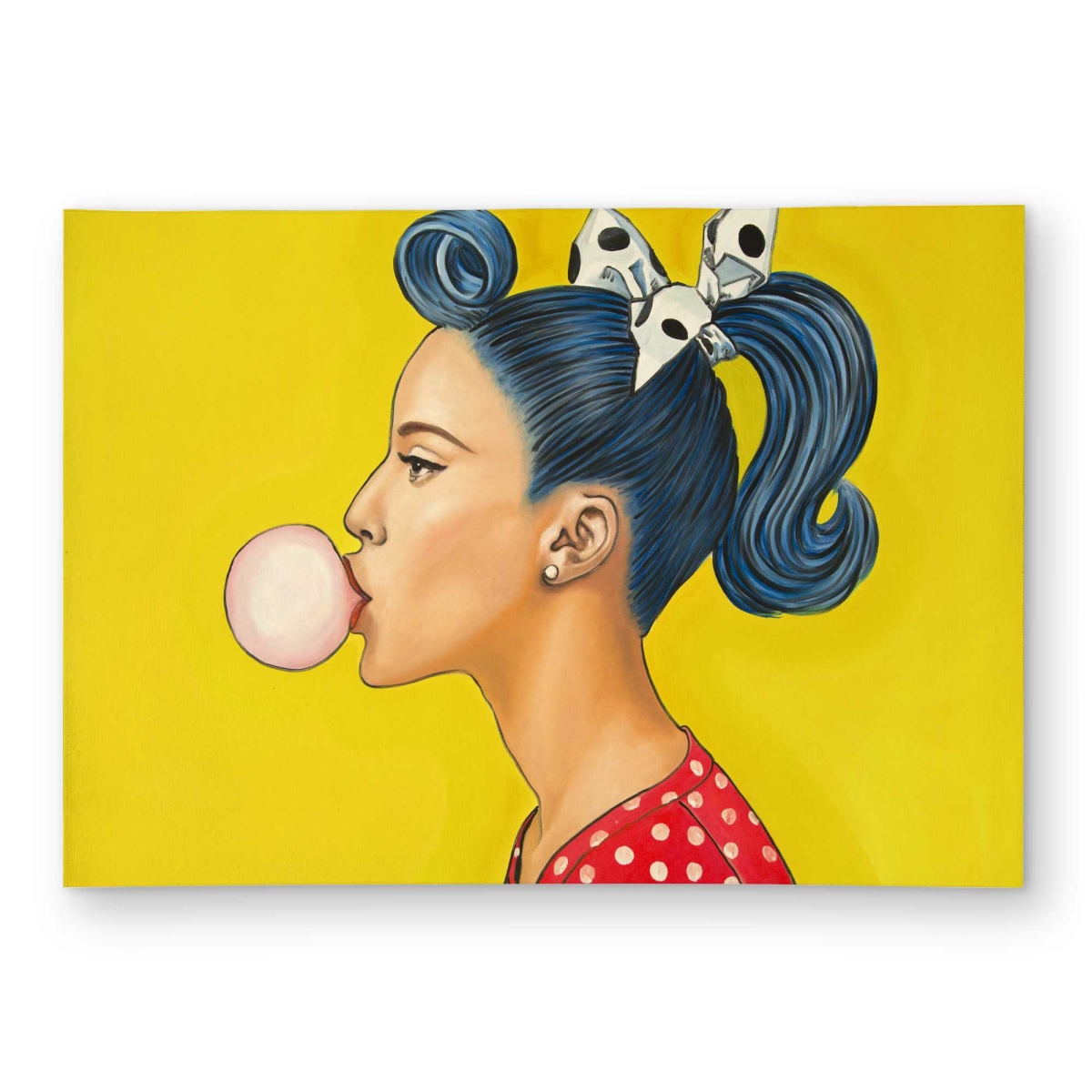 C1ROAR57BXHMI4 5 x 7 ft. Retro Woman Ponytail Pop Art Outdoor Rectangle Area Rug for Home Decor