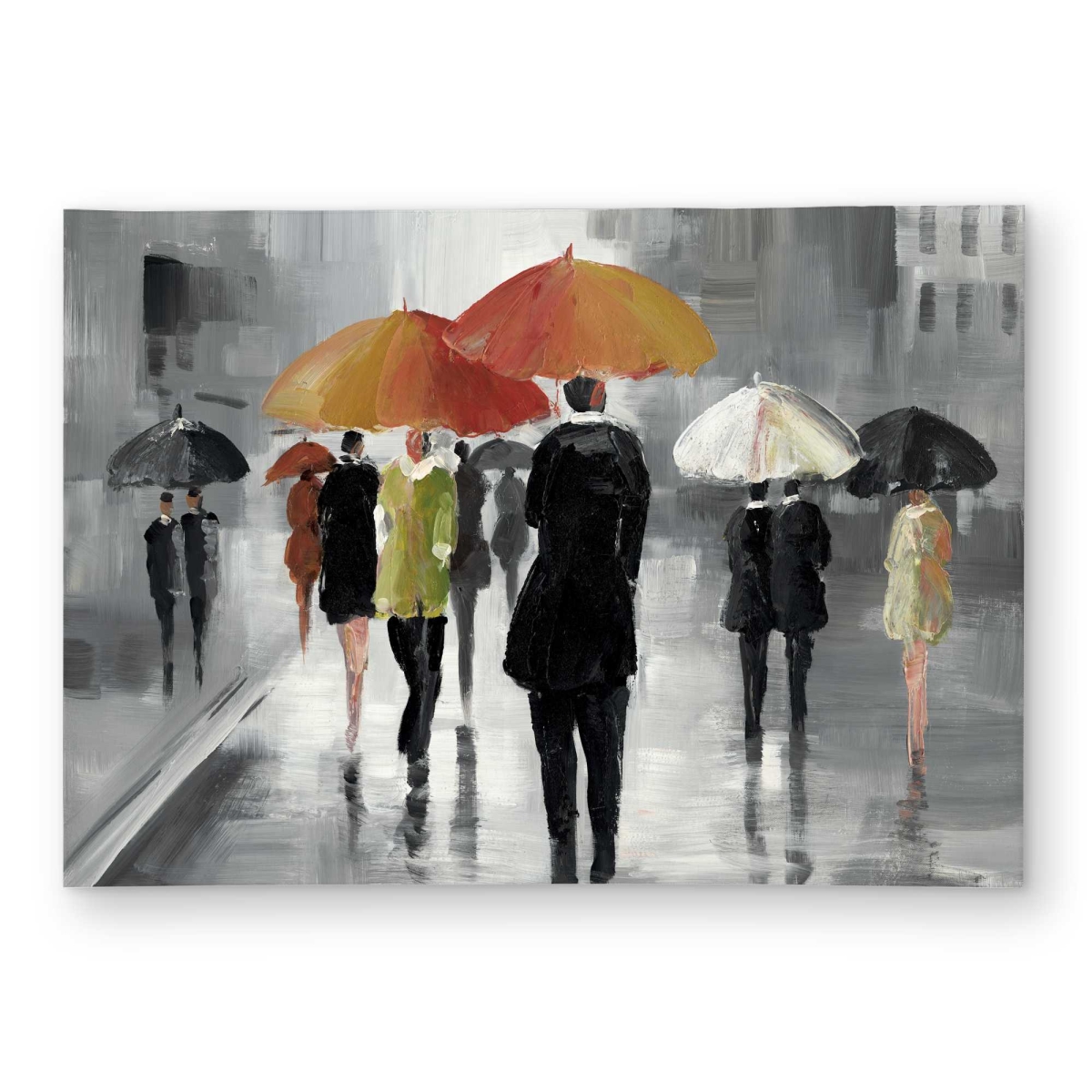 C1ROAR57ENK2WN 5 x 7 ft. Street Scene with Umbrellas - Outdoor Rectangle Area Rug for Home