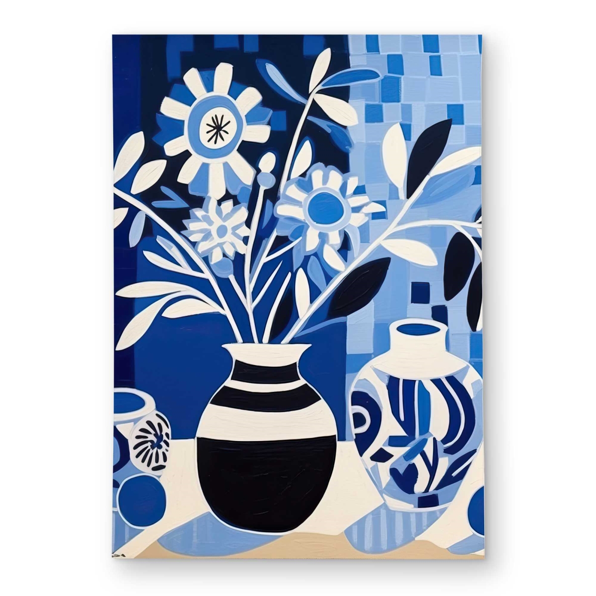 C1ROAR57GM5KGD 5 x 7 ft. Blue Vases - Abstract Illustrative Outdoor Rectangle Area Rug