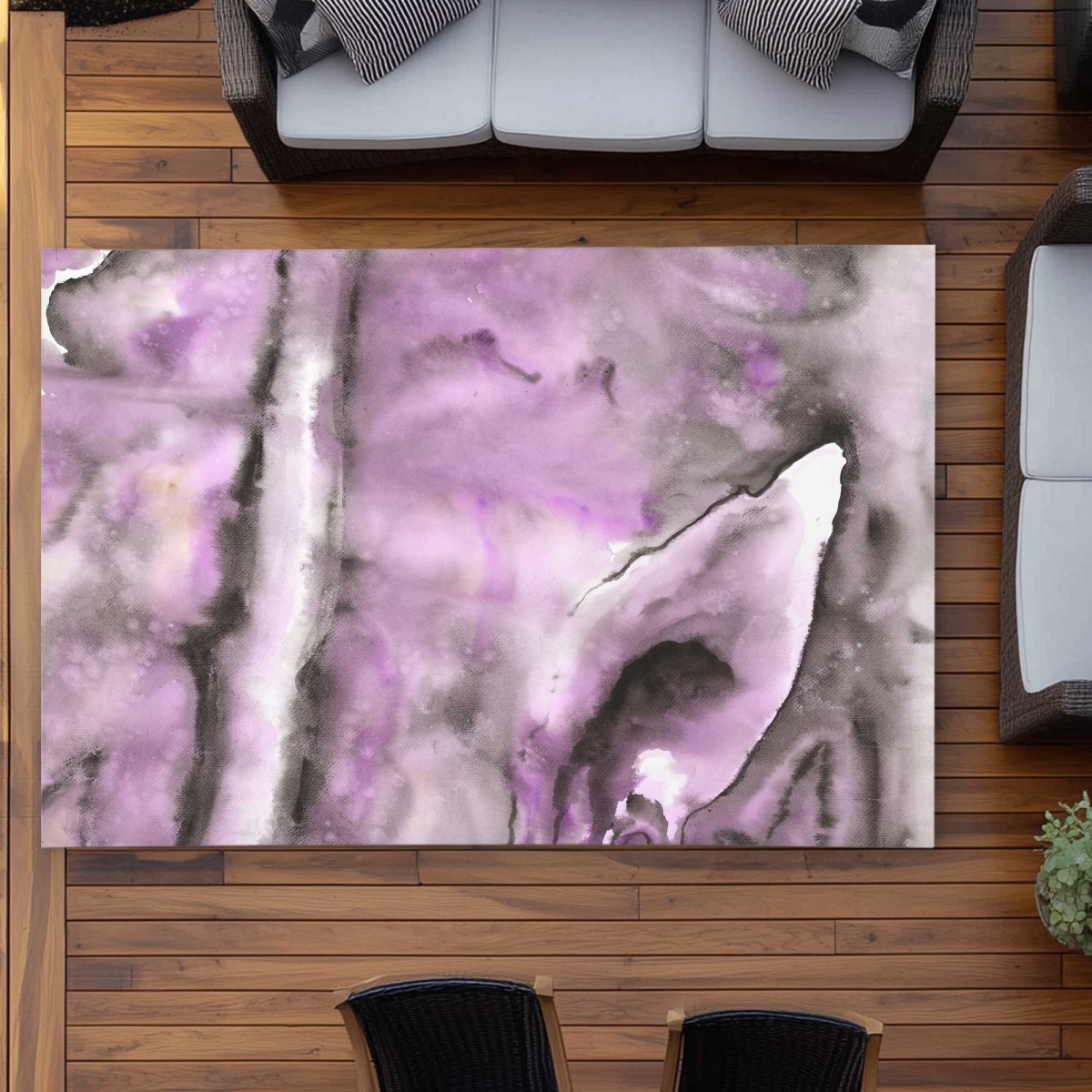 C1ROAR57HF6HBT 5 x 7 ft. Purple Outdoor Rectangle Area Rug - Illustrative Home Decor Accent