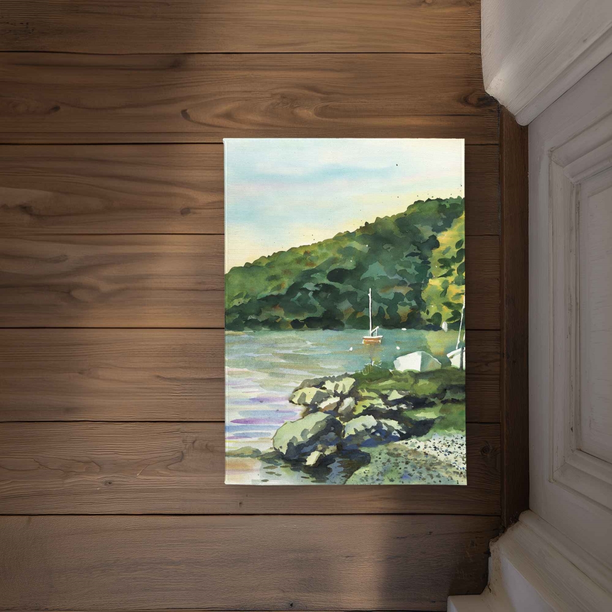 CODM1724P3WNUD 17 x 24 in. Sailboat Day Coastal Green Indoor & Outdoor Door Mat - Decor