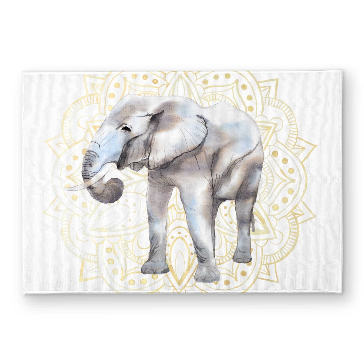 CODM1724SL7SFW 17 x 24 in. Elephant on Mandalas Pattern Gray Livingroom Door Mat