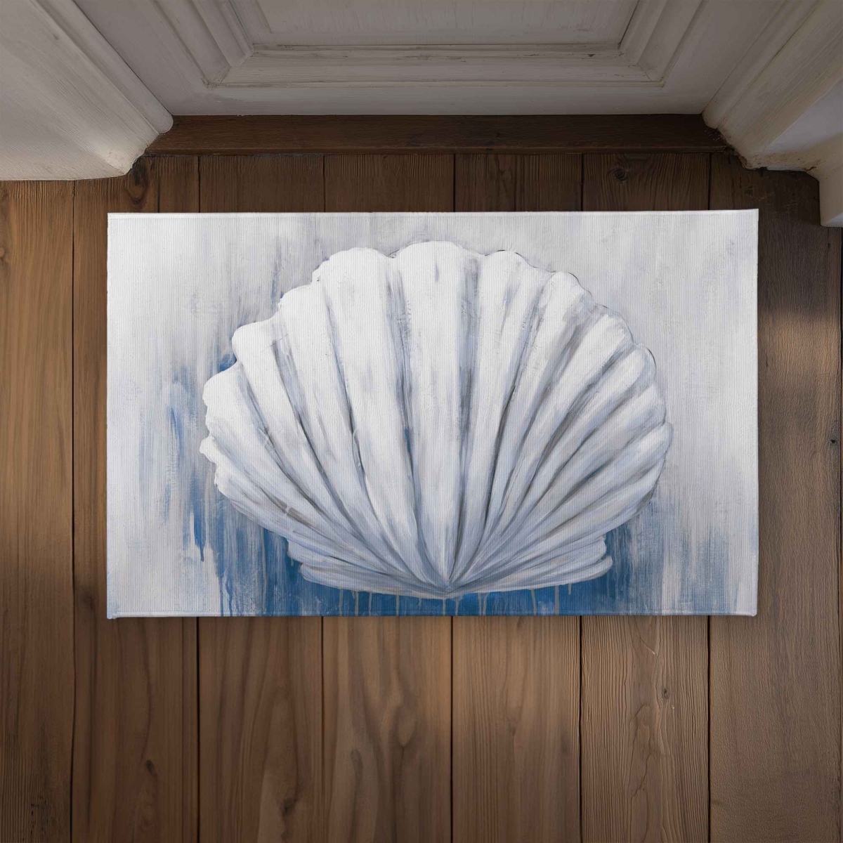 CODM21341HVPRV 21 x 34 in. Blue Feston Shell - Classic Blue Coastal Door Mat