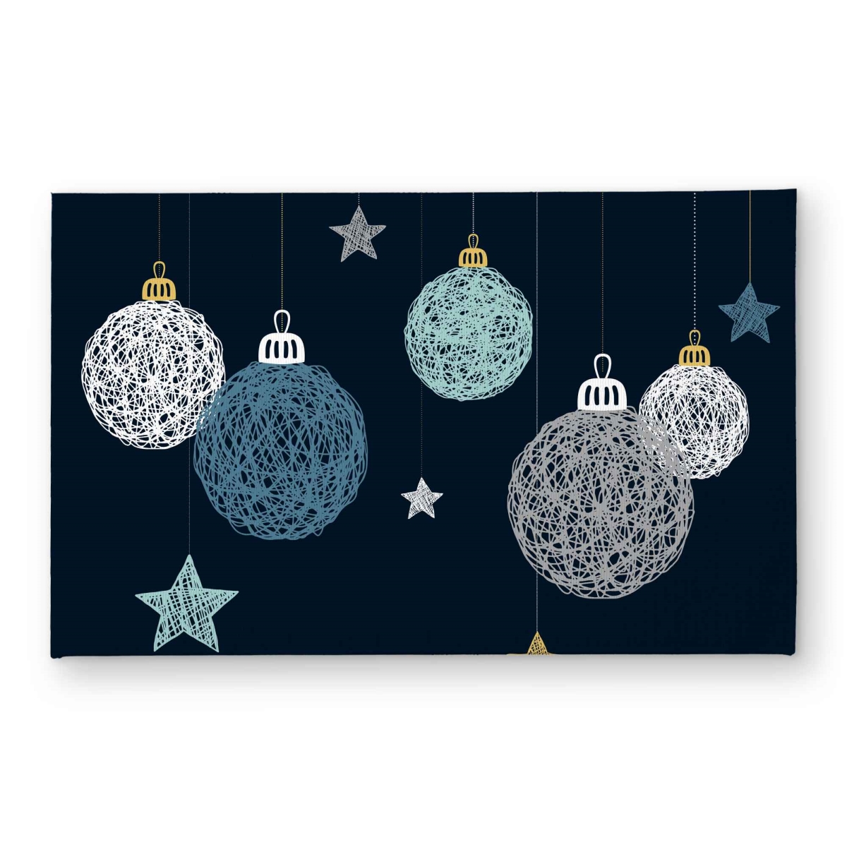 CODM21342WP3GB 21 x 34 in. Christmas Ball Vector - Blue Livingroom Door Mat
