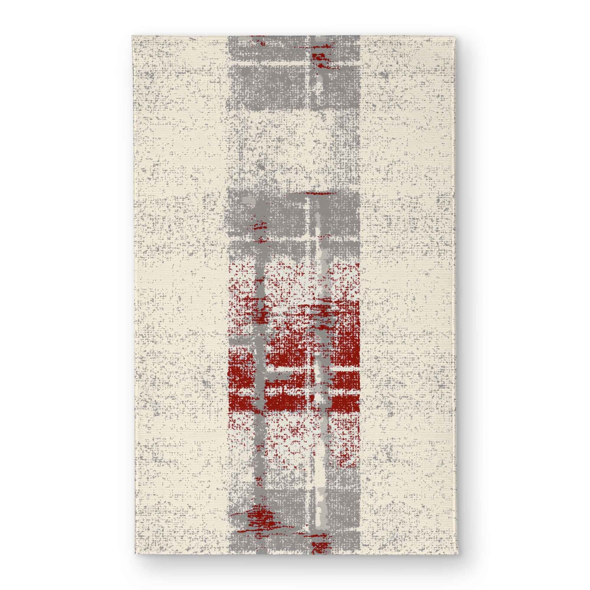 CODM21347SR4J8 21 x 34 in. Grunge Red Pattern Beige Indoor & Outdoor Door Mat - Decor