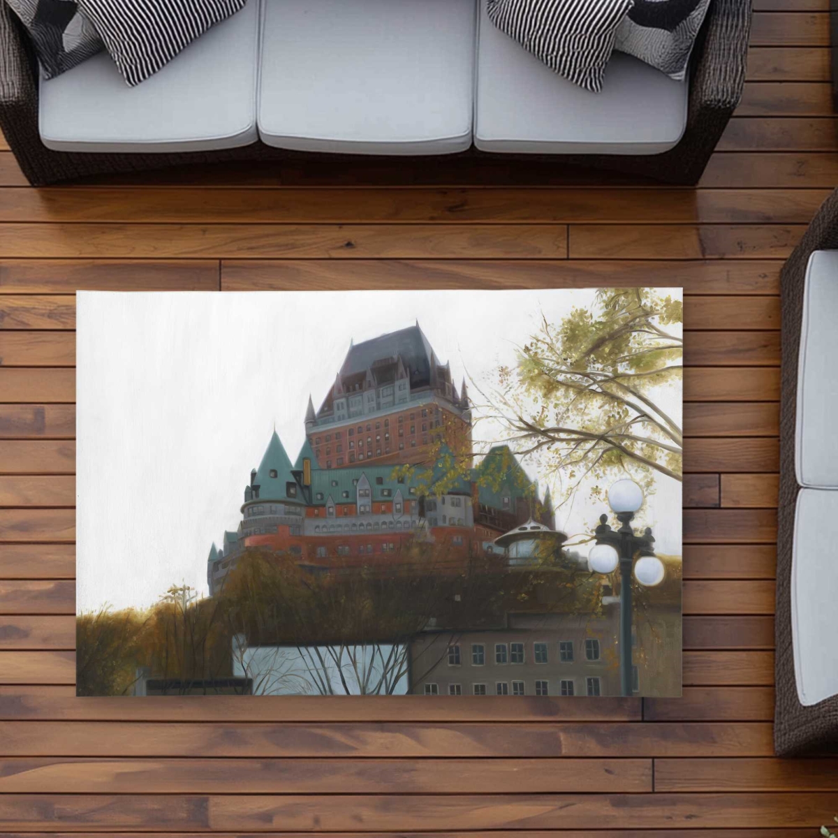 C1ROAR353JSIYT 3 x 5 ft. Le Chateau De Frontenac in Autumn - Outdoor Rectangle Area Rug for Home