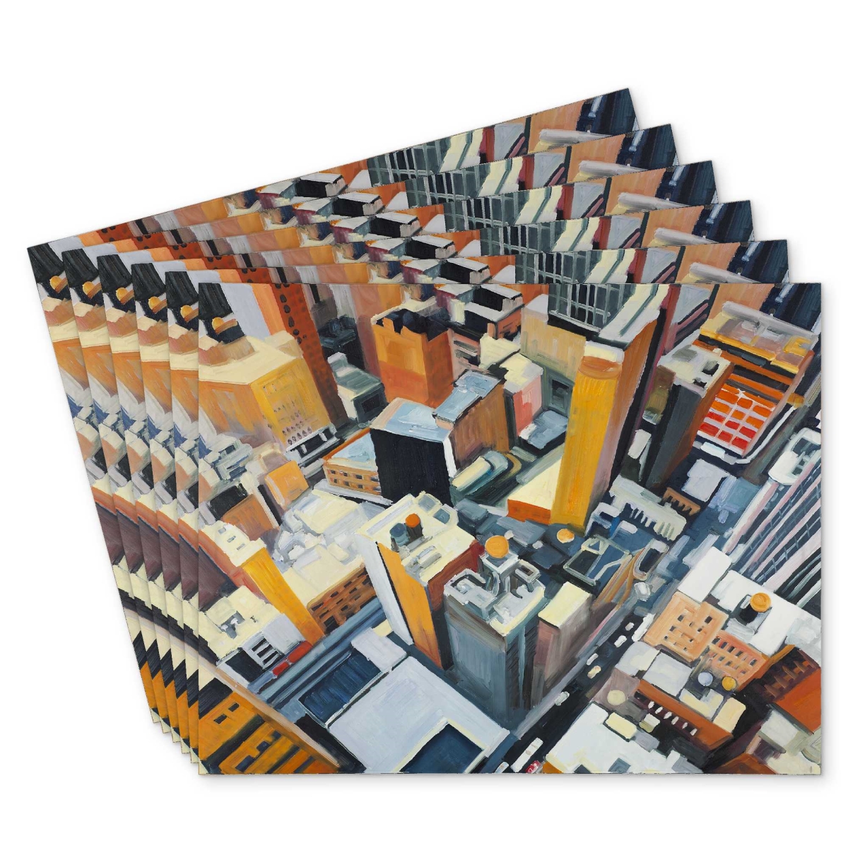 Picture of Begin Home Decor C6PP1418YNPI7E 14 x 18 in. High Top View of Buildings in York - Polyester Placemat - Set of 6