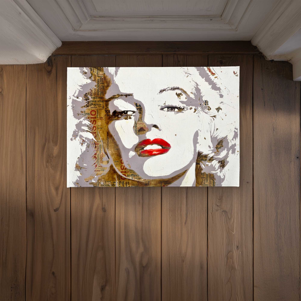 CODM1724MFAWSB 17 x 24 in. Marilyn Monroe Typography Gray Pop Art Door Mat - Home Decor