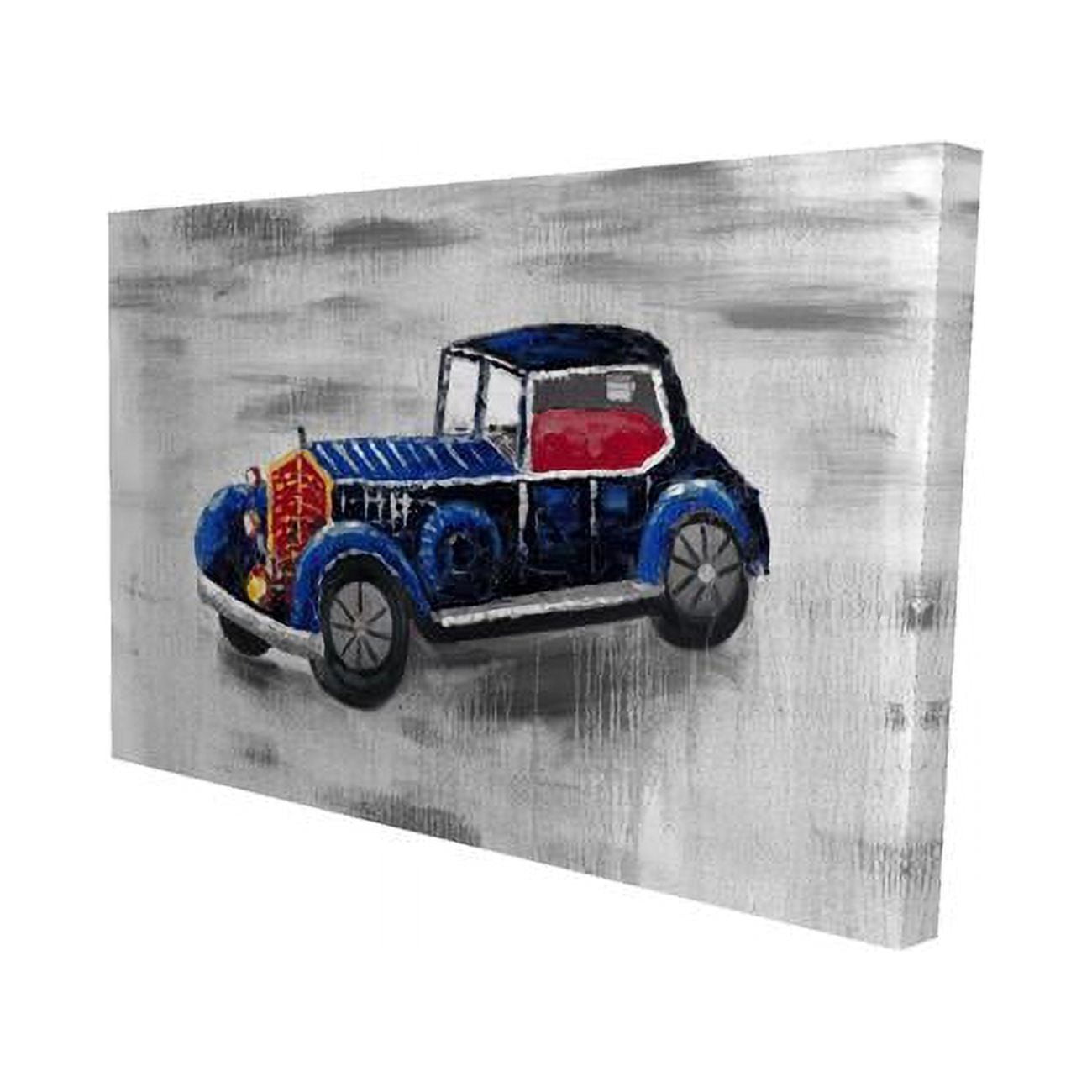 12 x 18 in. Vintage Blue Toy Car-Print on Canvas