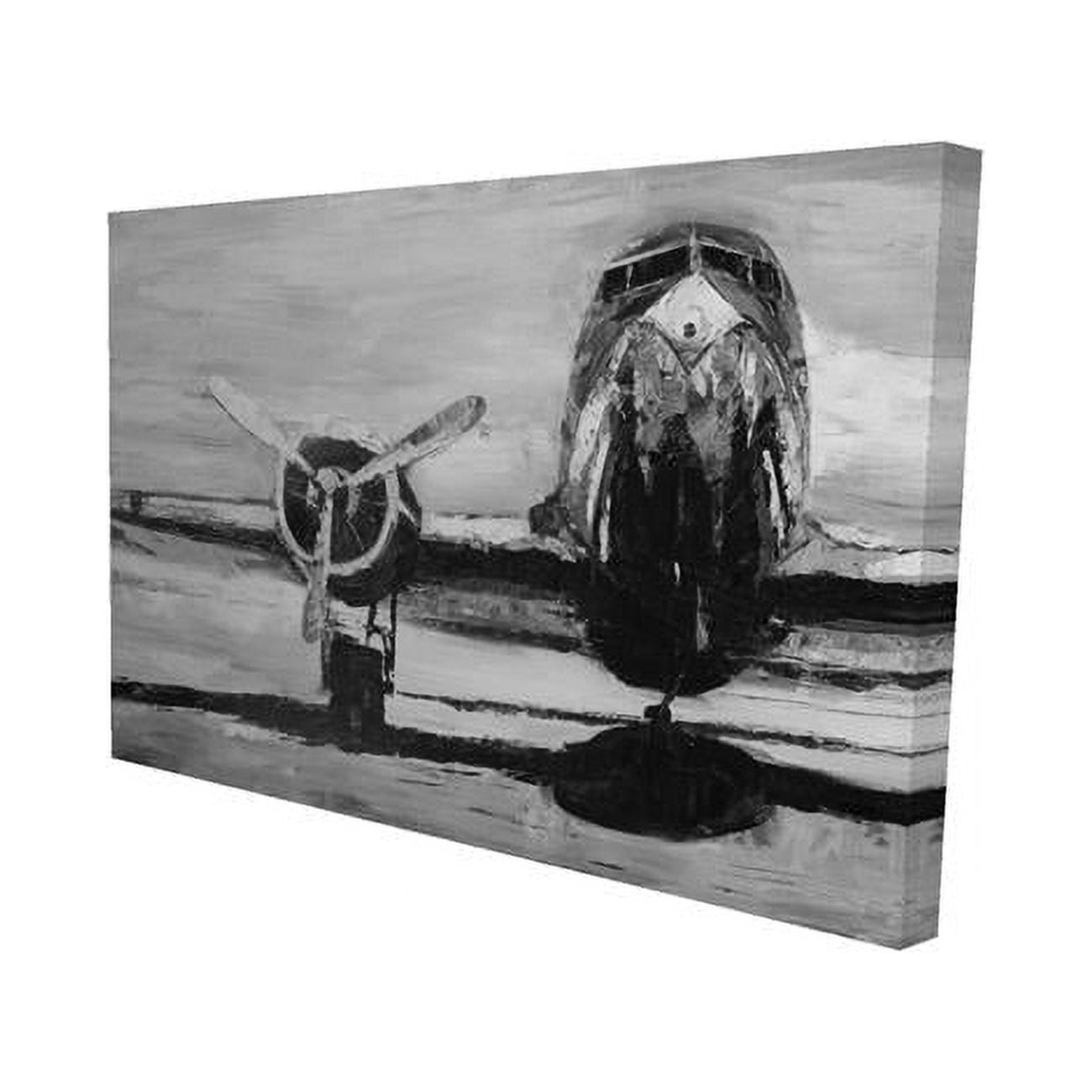 12 x 18 in. Greyscale Plane-Print on Canvas