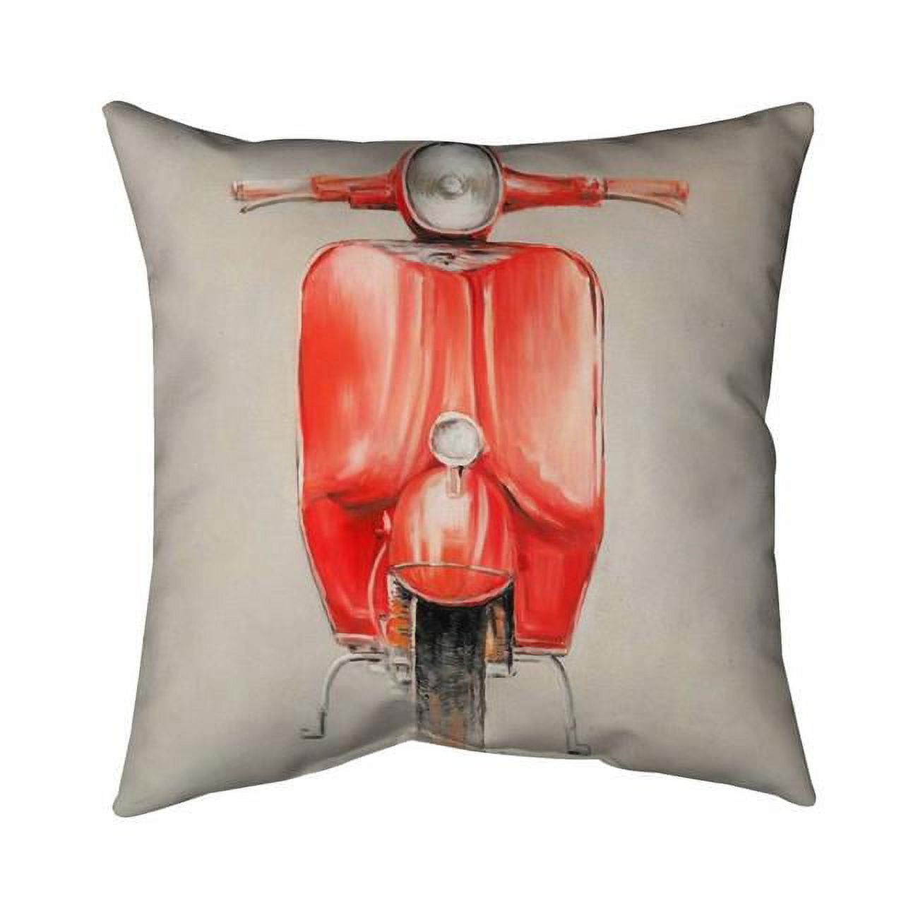 20 x 20 in. Small Red Moped-Double Sided Print Outdoor Pillow Cover