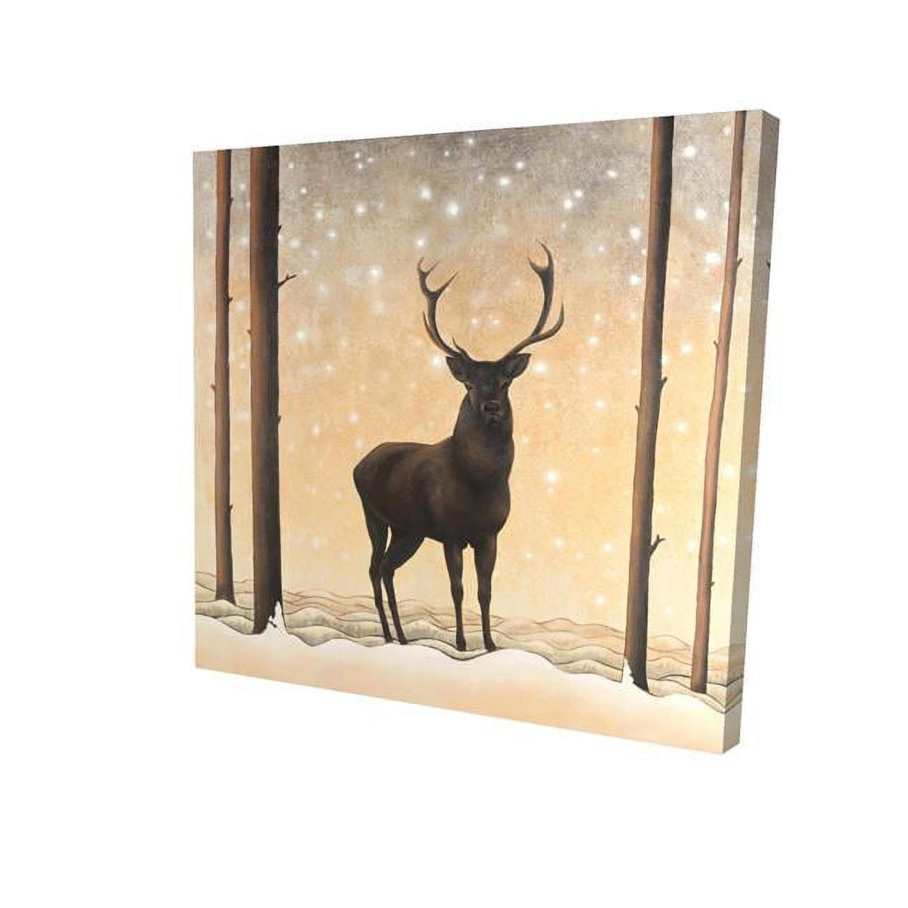 8 x 8 in. Roe Deer In Winter-Print on Canvas