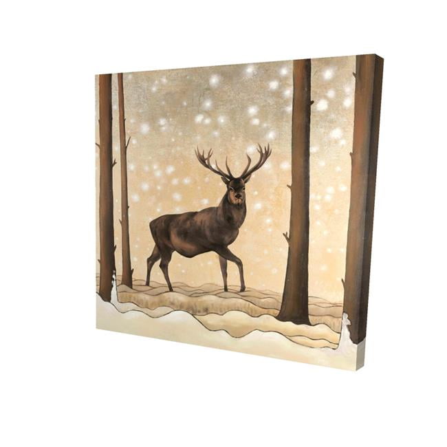 8 x 8 in. Roe Deer In A Winter Landscape-Print on Canvas