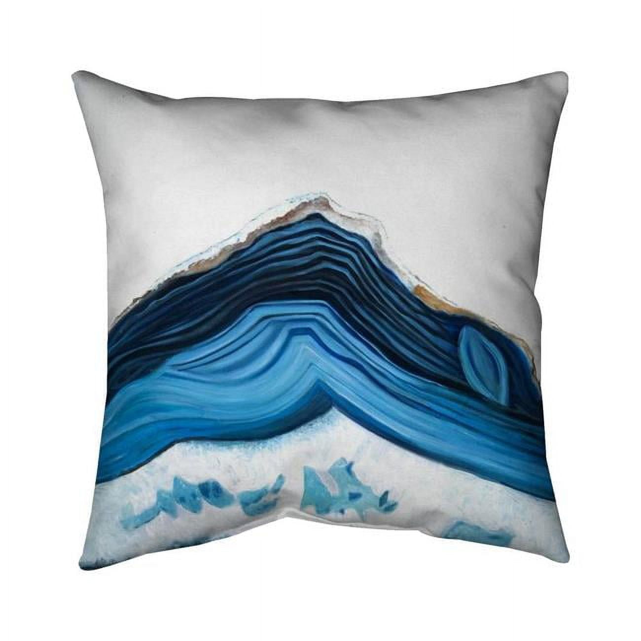 16 x 16 in. Blue Geode Profile-Double Sided Print Outdoor Pillow Cover
