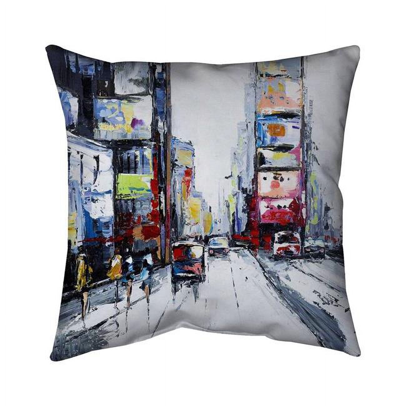18 x 18 in. Time Square-Double Sided Print Outdoor Pillow Cover