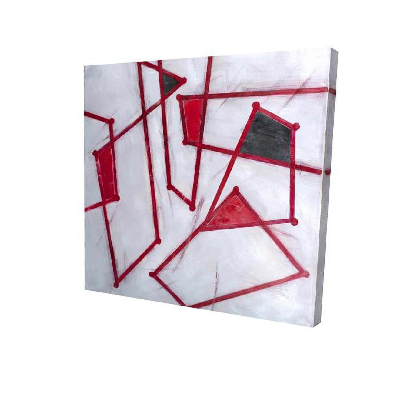 16 x 16 in. Red Outlines Shapes-Print on Canvas