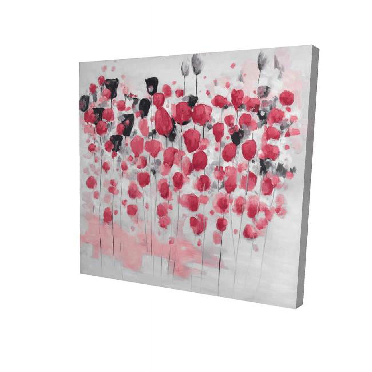 16 x 16 in. Abstract Pink Flowers Field-Print on Canvas