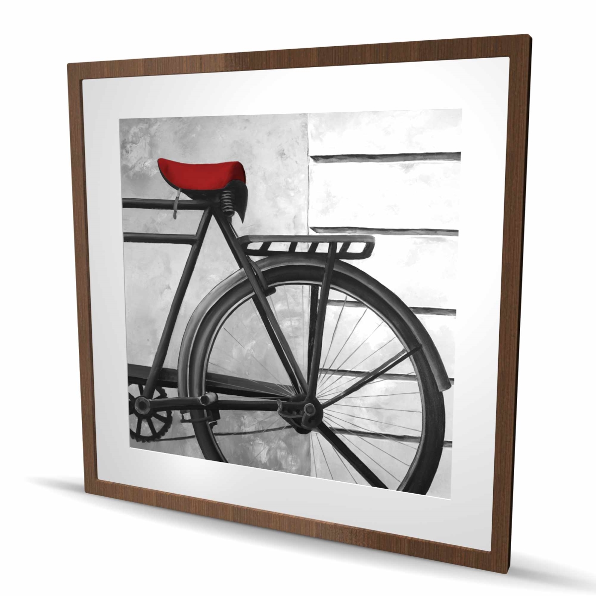 C1FM36363FYTB3 36 x 36 in. Rear Bicycle - Minimalist Framed Matted Print for Home Decor