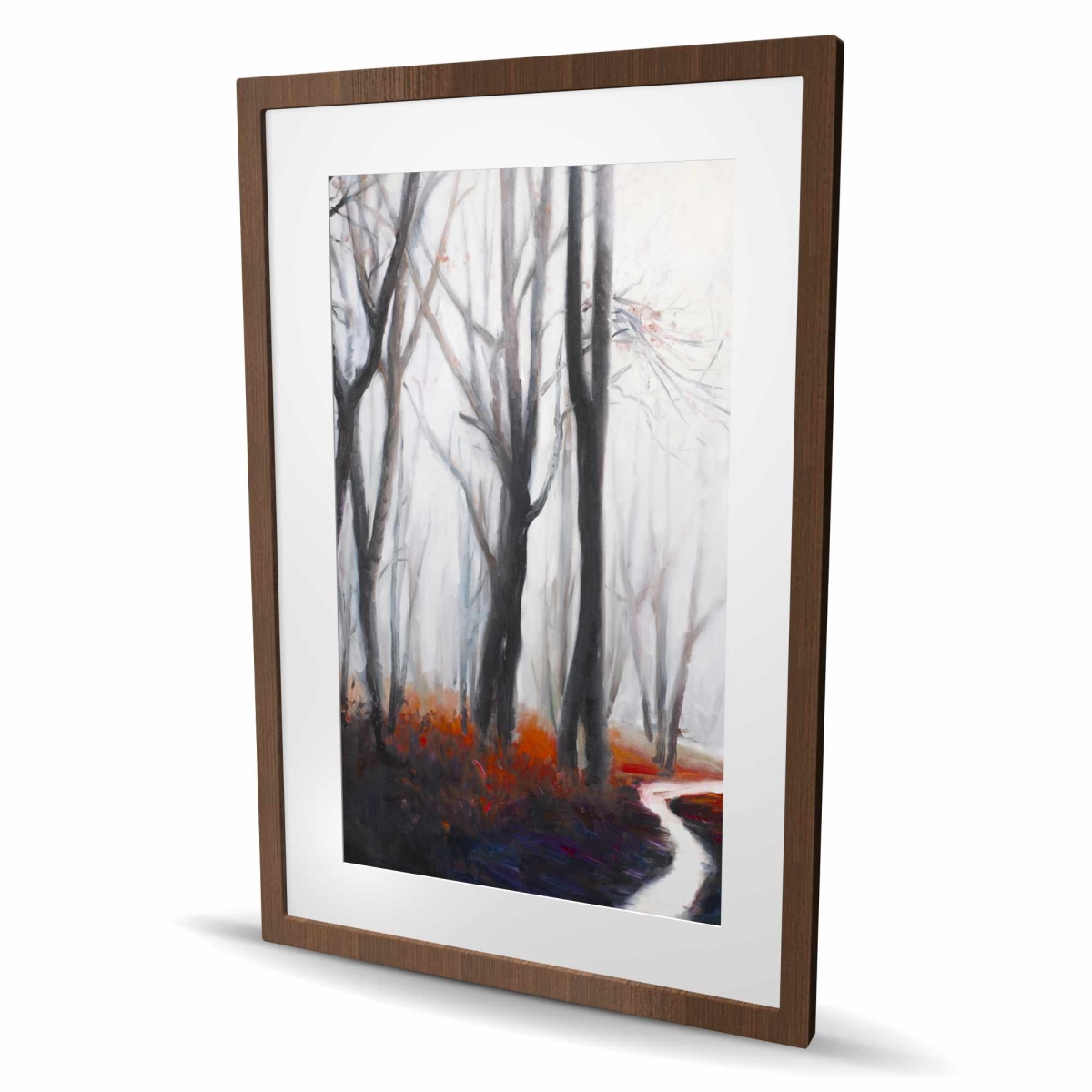 C1FM243680P13X 24 x 36 in. Mysterious Forest with Stream - Gray Trees Framed Print