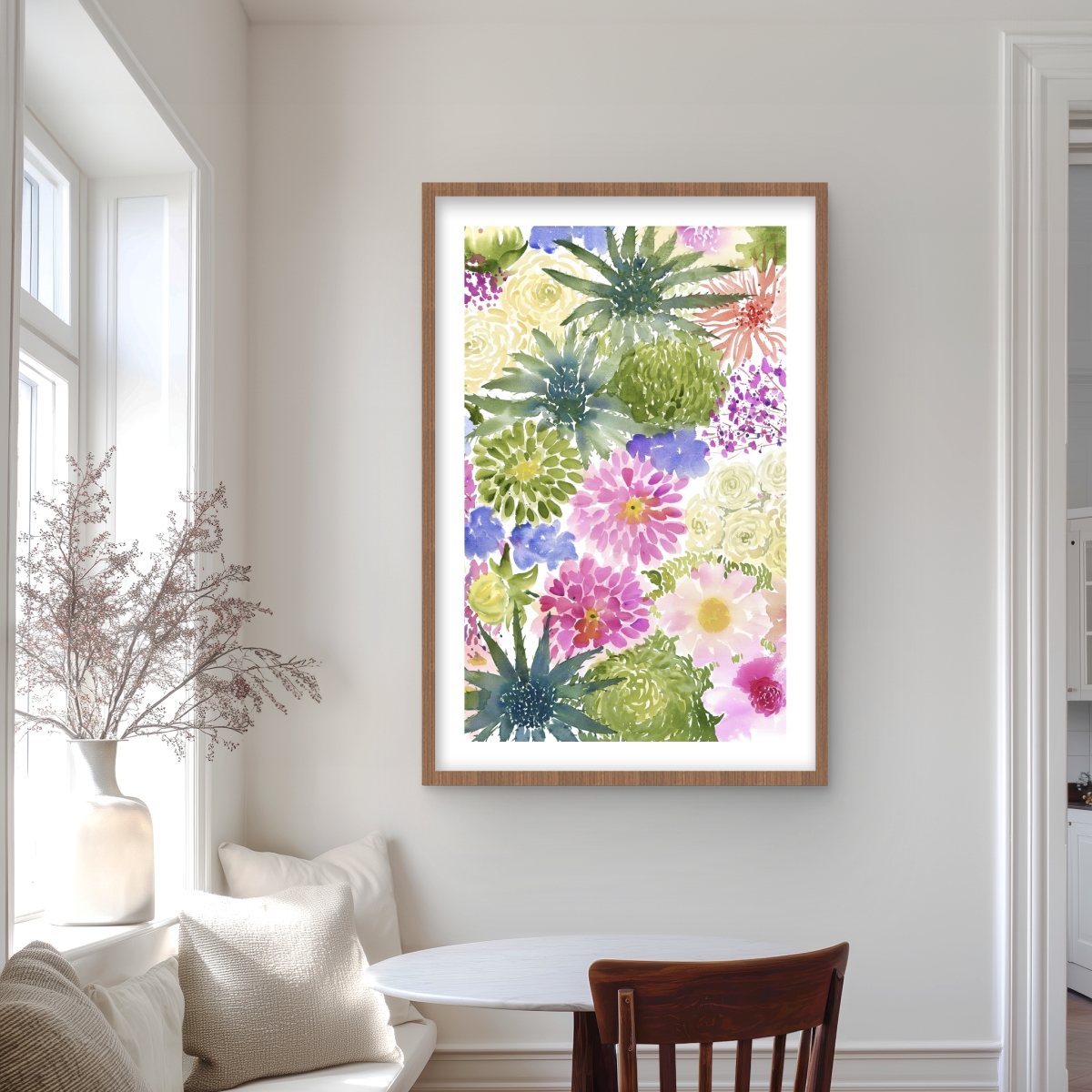 C1FM24368CE3BZ 24 x 36 in. Bundle of Exotic Flowers - Framed Botanical Print for Decor