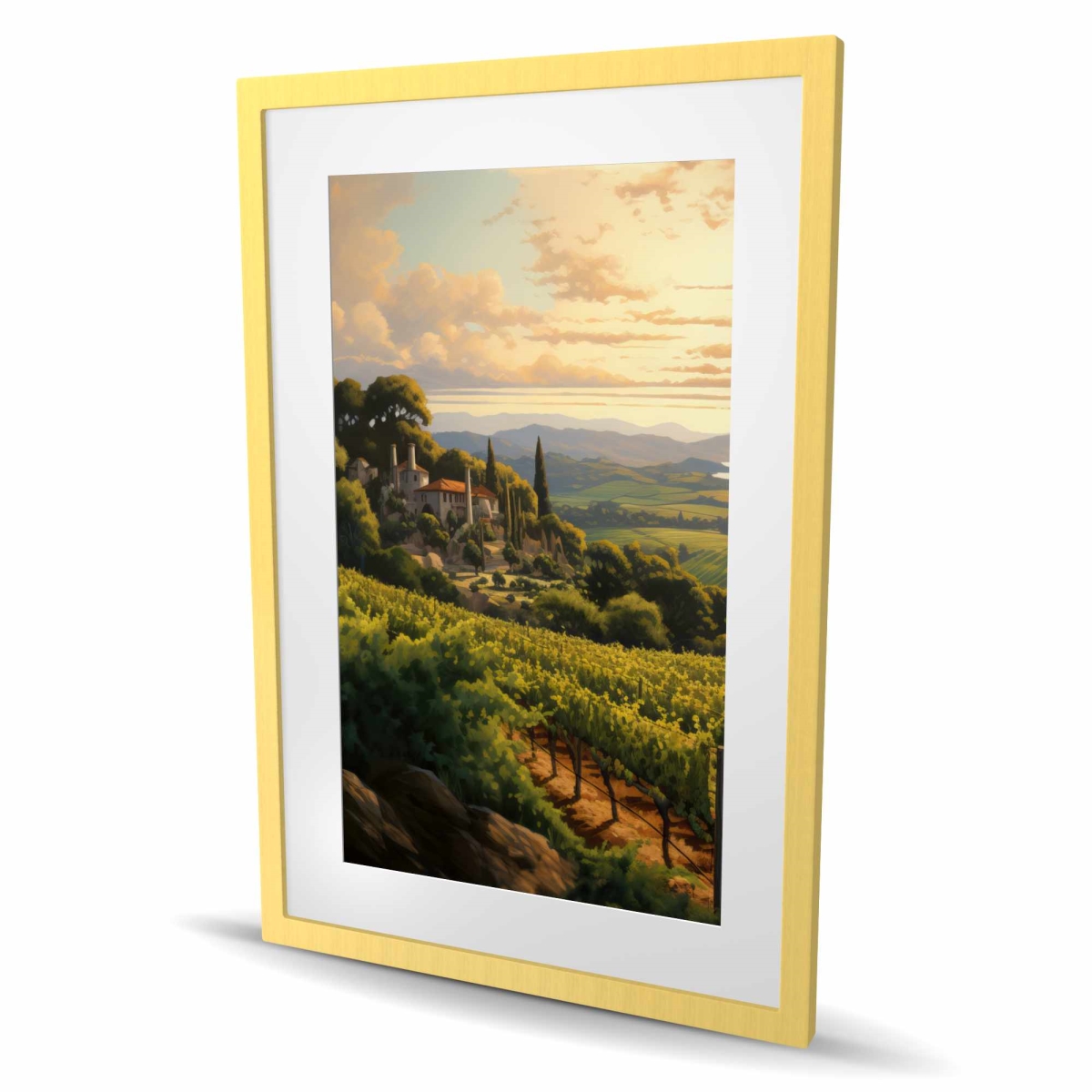 C1FM2436Z3N86F 24 x 36 in. Calm Dusk - Mountains Office Framed Matted Print for Decor