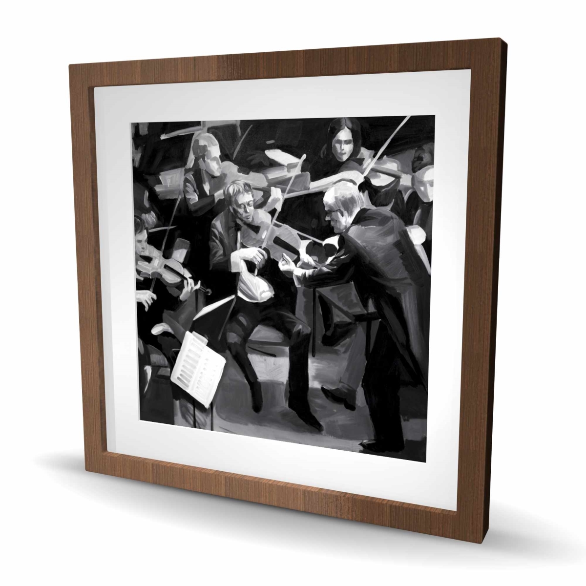 C1FM2424ZY747C 24 x 24 in. Symphony Orchestra Performing - Black Figurative Print Decor