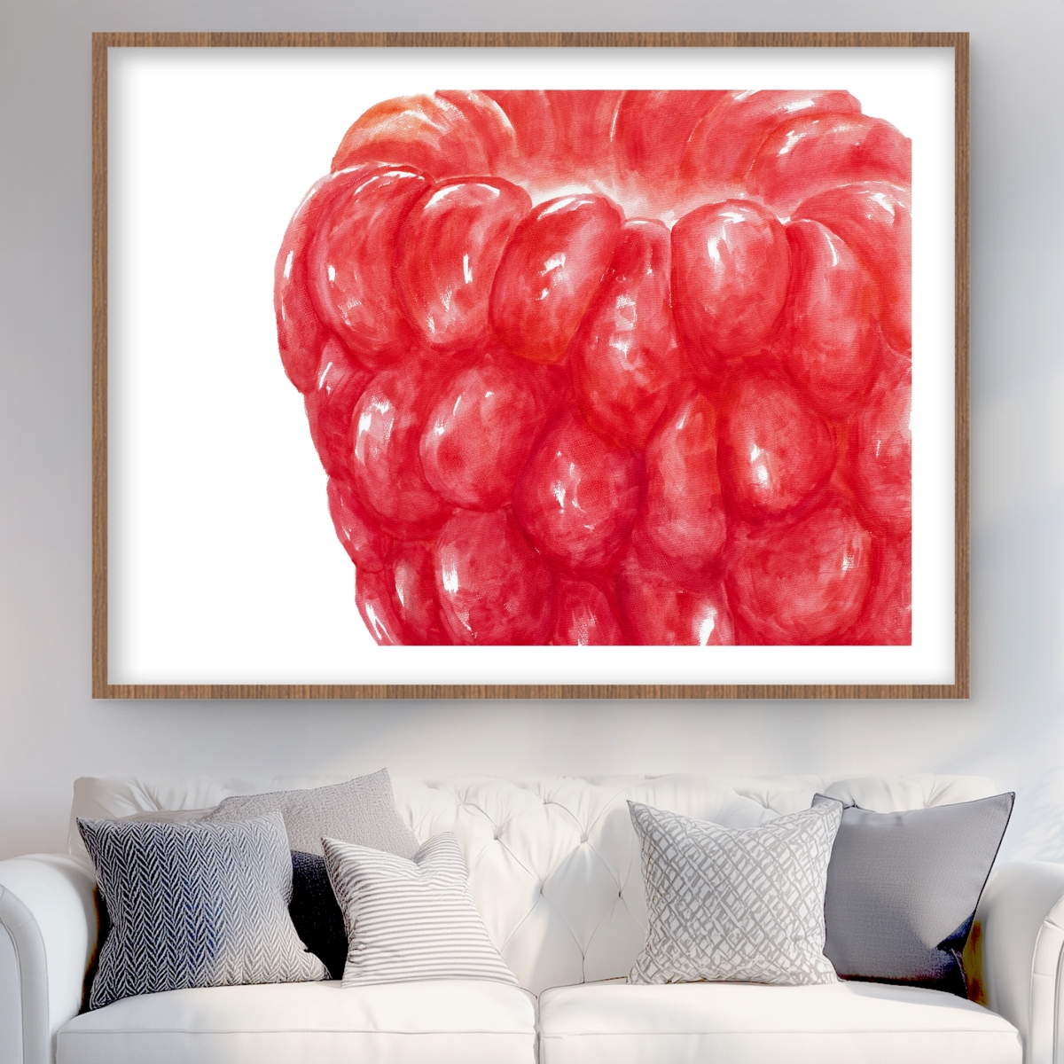 C1FM3648B7PFTS 36 x 48 in. Raspberry - Kitchen Food Matted Print - Home Decor Art
