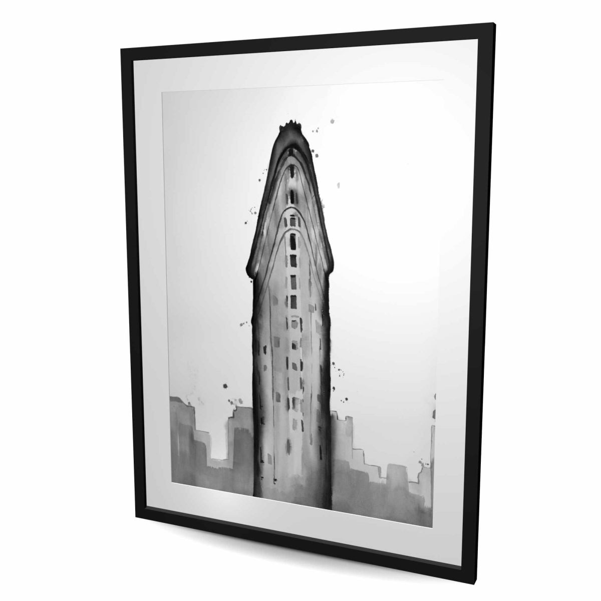 C1FM3648BC0E7W 36 x 48 in. Flatiron Building Framed Matted Print - Home Decor Art