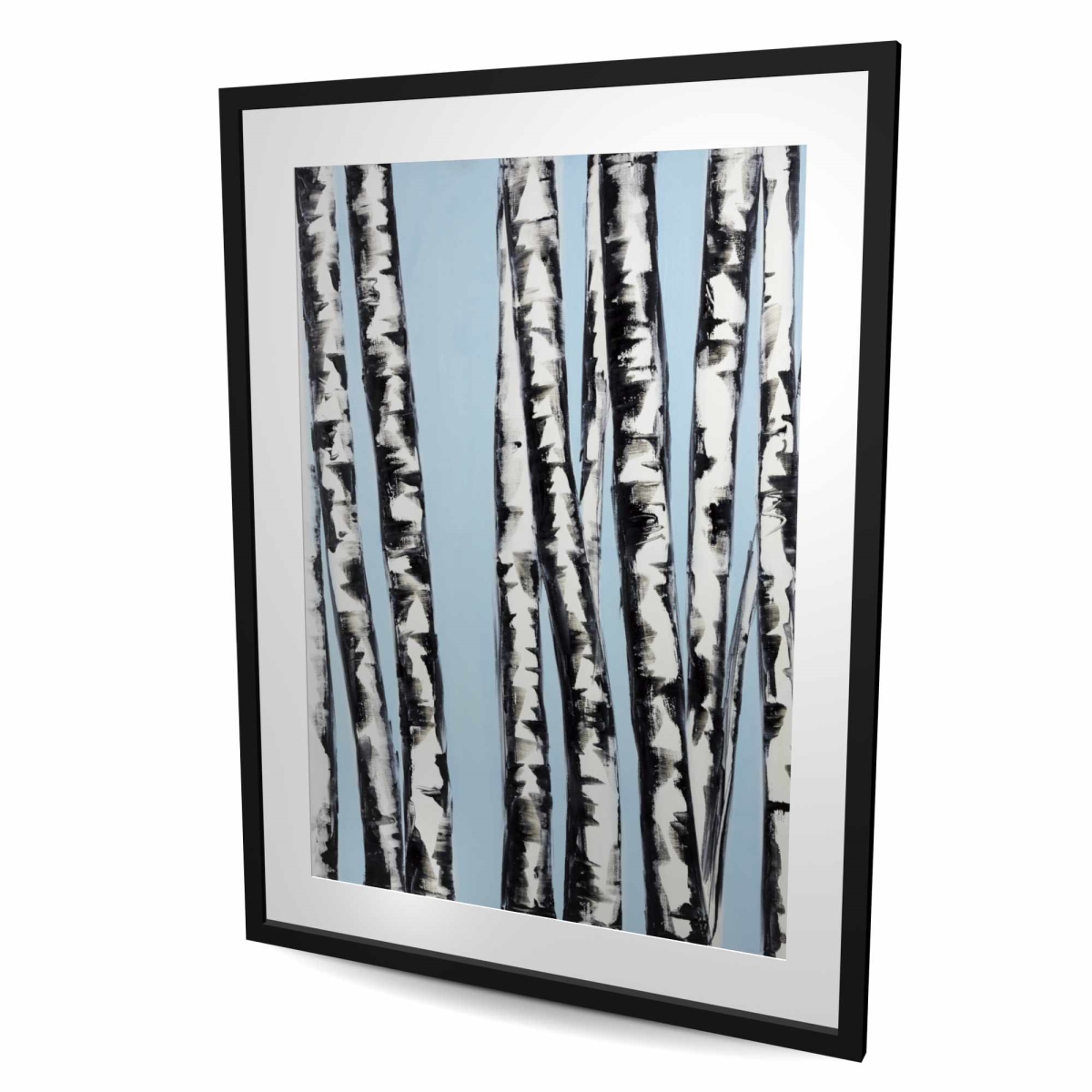 C1FM3648BFKT4Y 36 x 48 in. Pastel Birches - Framed Matted Print for Home Decor