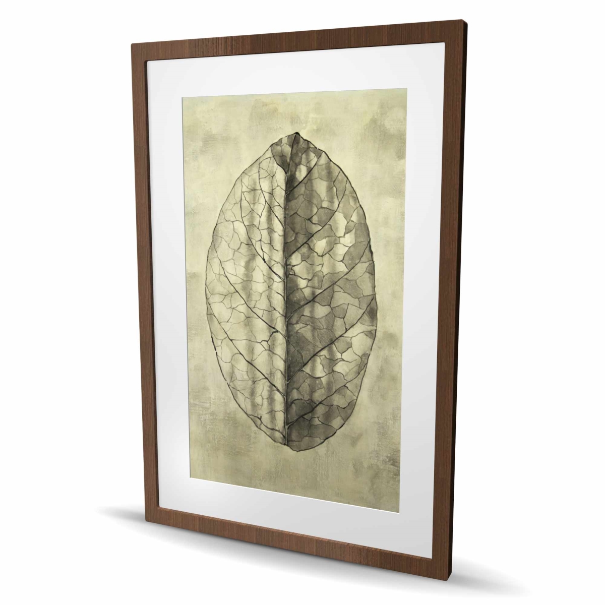 C1FM2436Y8A2UL 24 x 36 in. Translucent - Floral Botanical Leaves Framed Matted Print