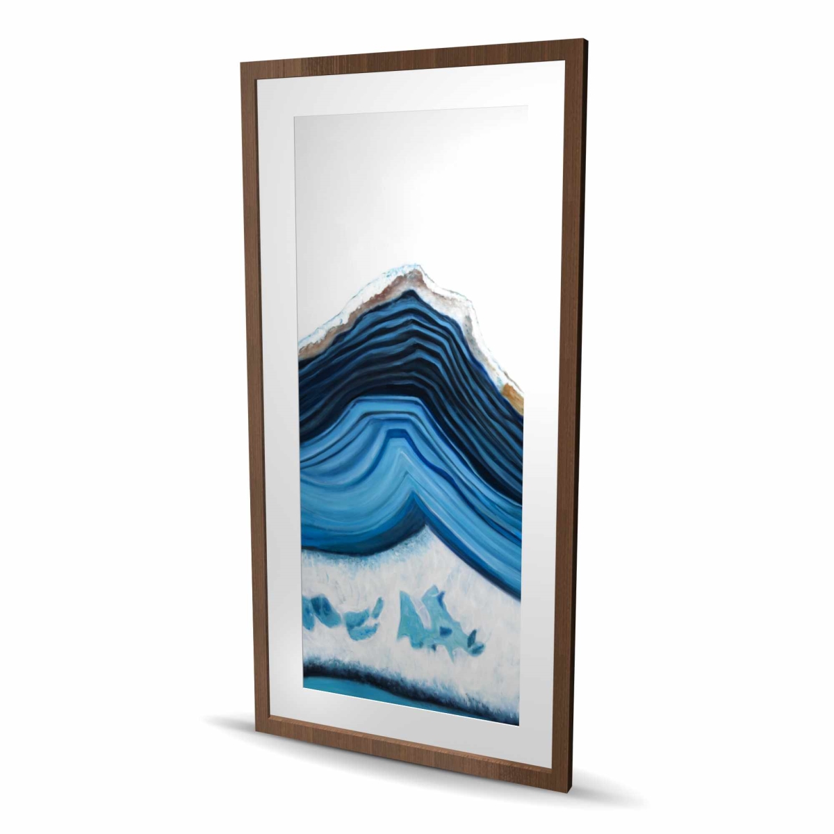 C1FM2448HFIUTL 24 x 48 in. Blue Geode Profile - Modern Framed Print for Home Decor