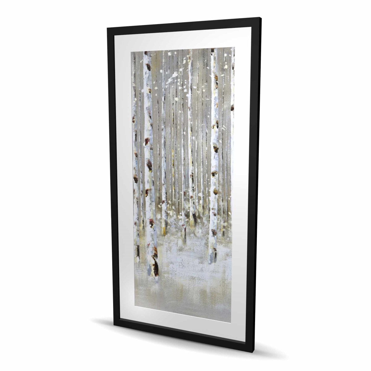C1FM2448F8ADQL 24 x 48 in. Birch Forest by Winter - Framed Matted Print for Home Decor