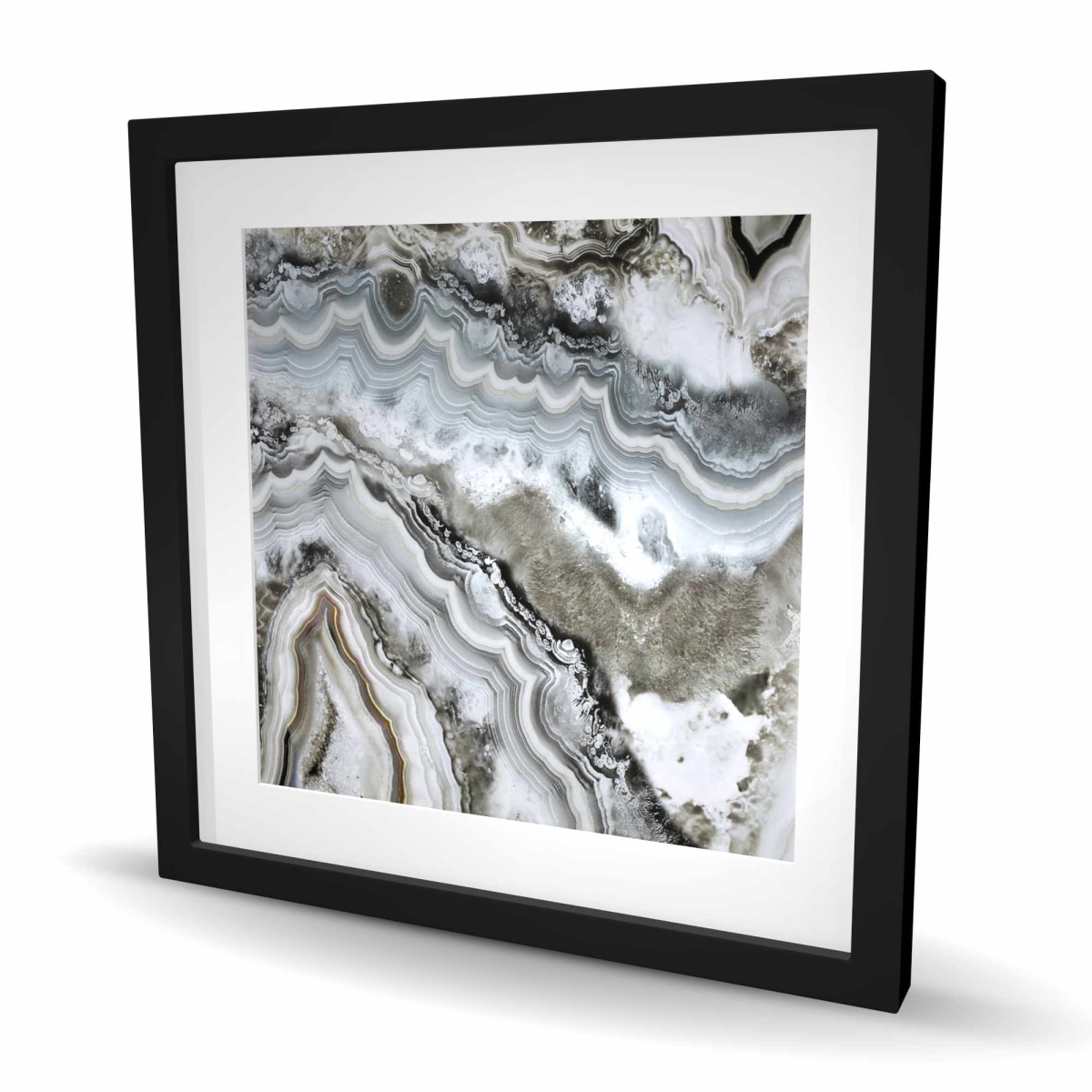 C1FM2424NFTZSX 24 x 24 in. Abstract Geode - Brown Framed Matted Print for Home Decor