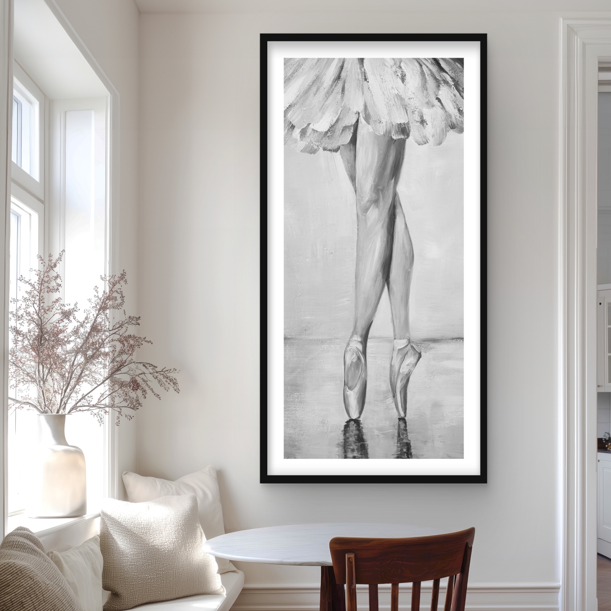 C1FM2448ZKPZOD 24 x 48 in. Ballet Classic Steps - Black Framed Matted Print for Decor
