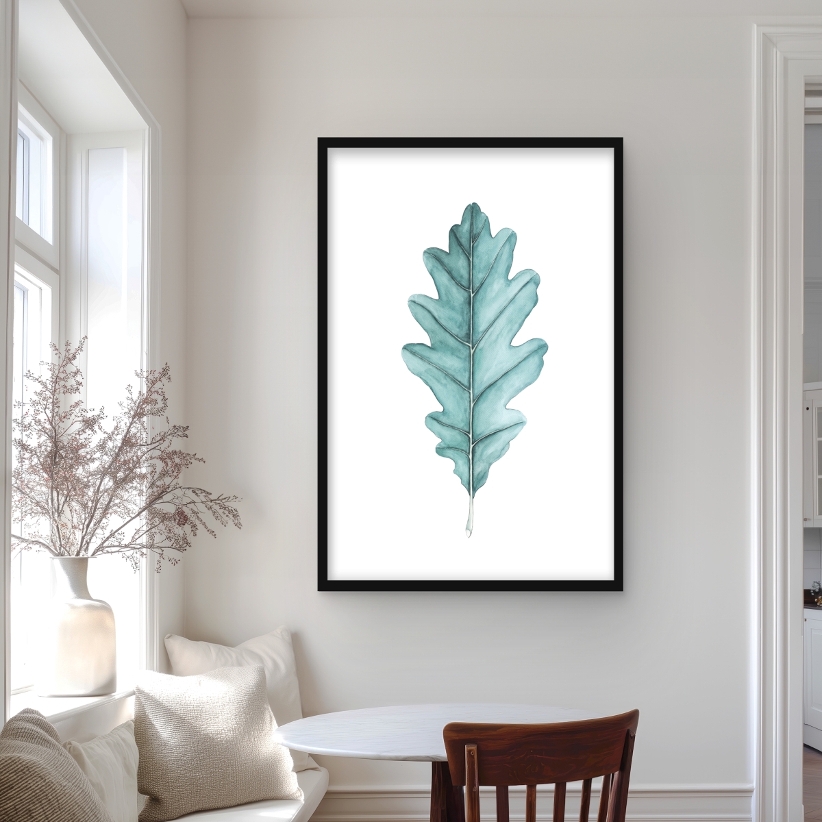 C1FM2436DO9T8J 24 x 36 in. Oak Leaf Botanical Framed Matted Print for Home Decor