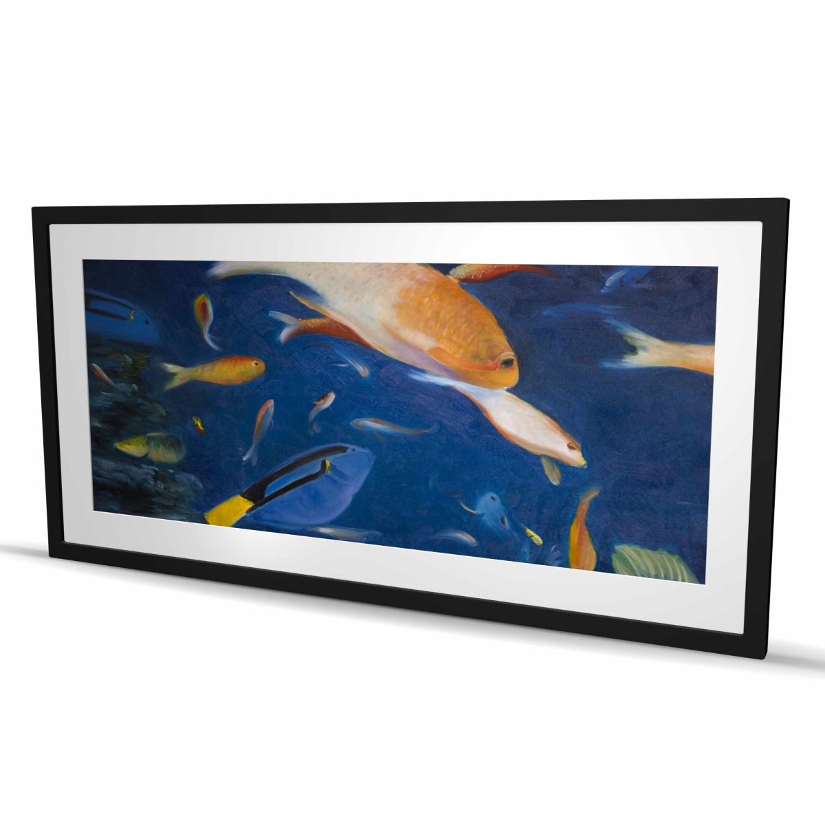 C1FM2448PPNQS5 24 x 48 in. Colorful Fish Under the Sea - Yellow Animals Framed Print