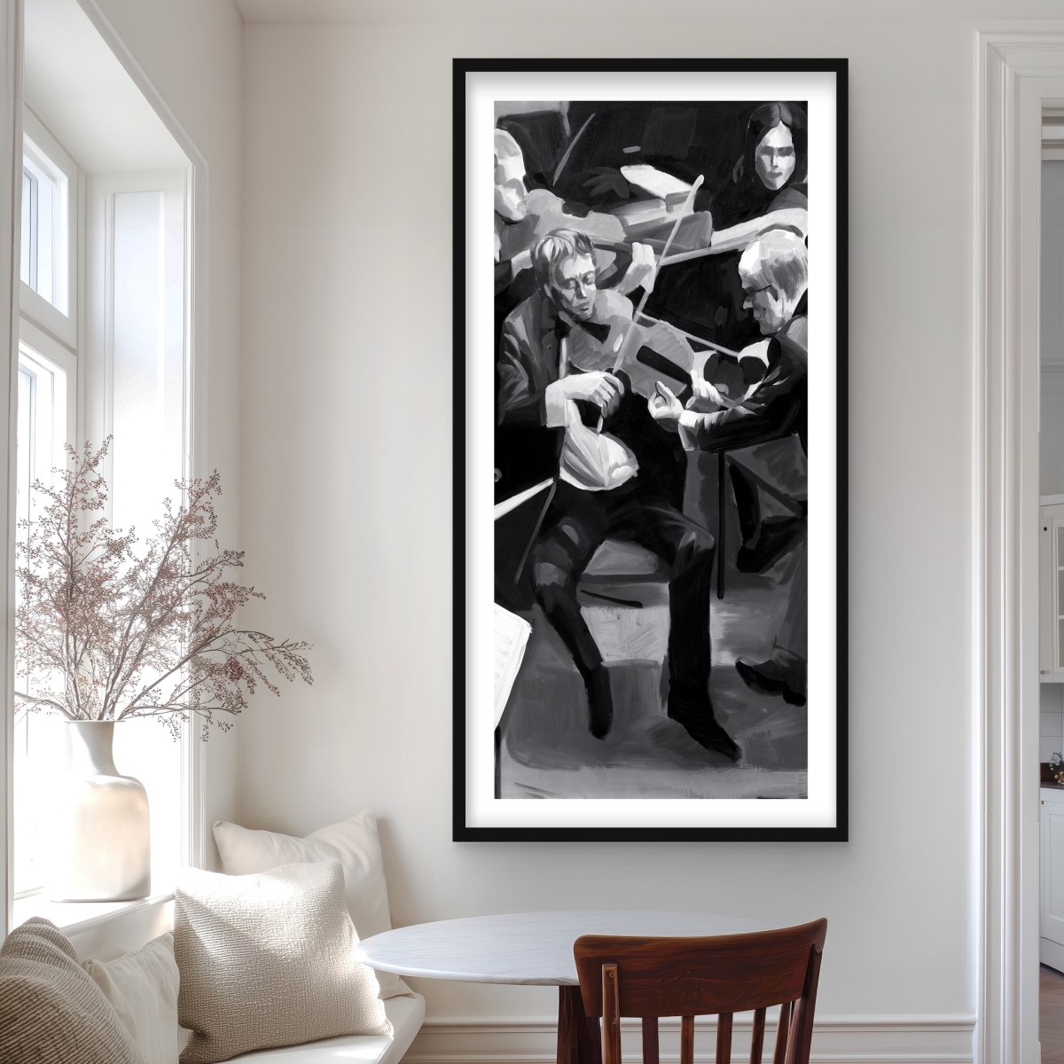 C1FM24484H3D6I 24 x 48 in. Symphony Orchestra Performing - Black Man Cave Framed Print