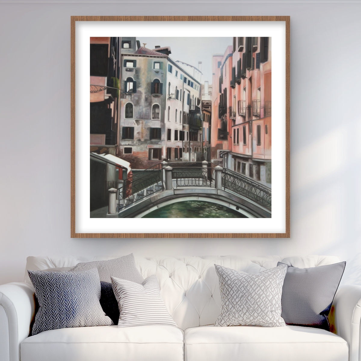 C1FM3636EU2U4E 36 x 36 in. Venice - Bohemian Coral Framed Matted Print for Home Decor