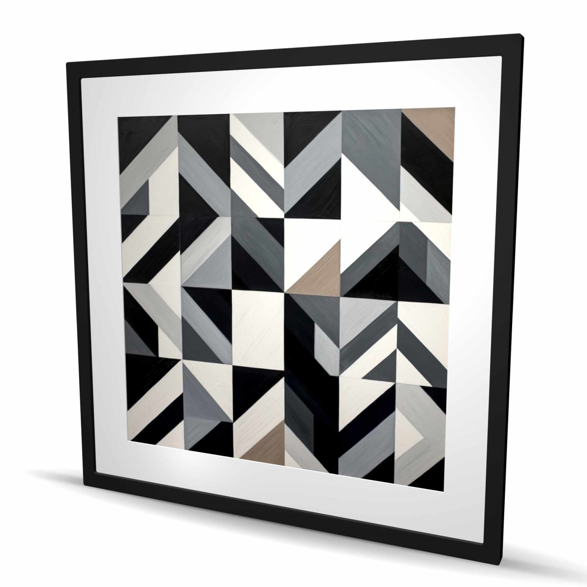 C1FM3636425UUM 36 x 36 in. Grid - Framed Matted Print - Pattern Patterns Home Decor