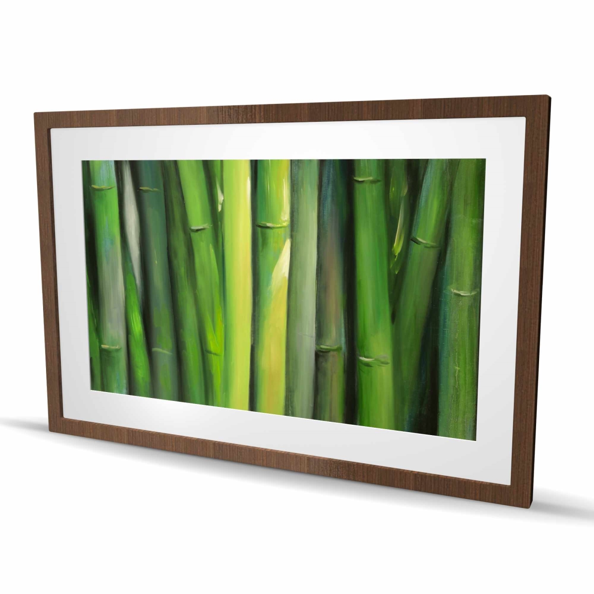 C1FM2436E9DNOR 24 x 36 in. Bamboo Plant - Framed Matted Print for Bathroom Decor