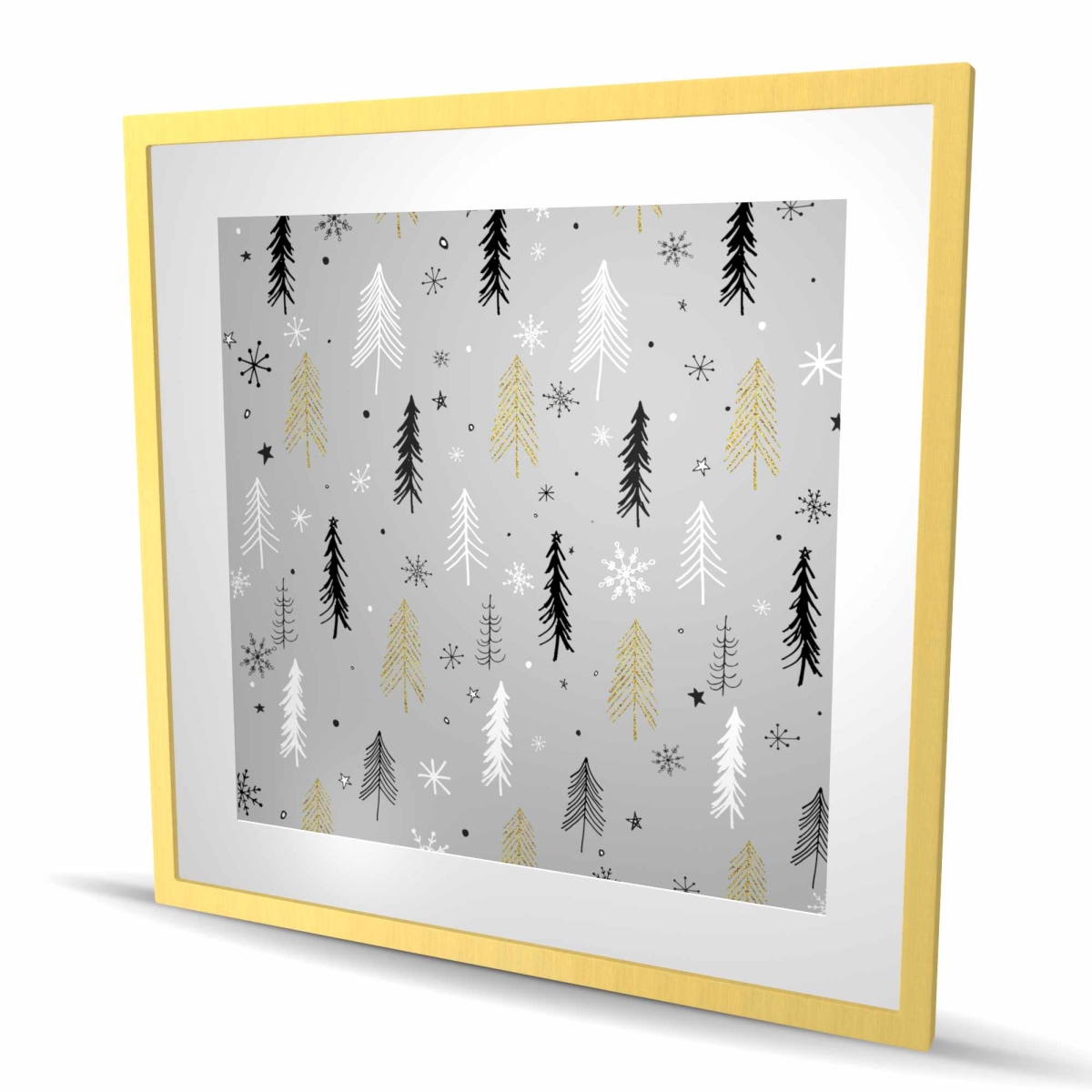 C1FM3636VATB2P 36 x 36 in. Christmas Tree Pattern - Snow Bedroom Framed Print Decor