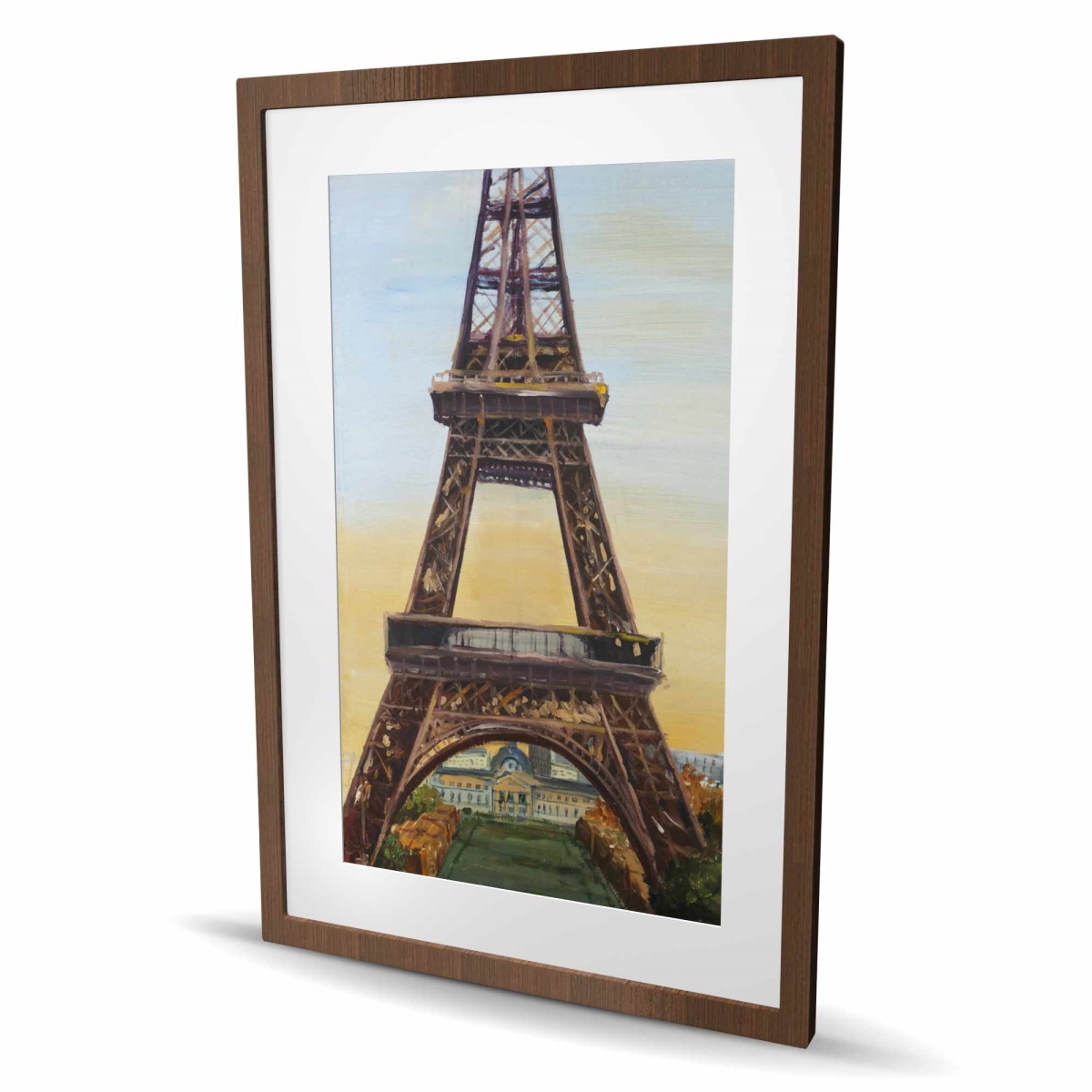 C1FM2436KP9C5I 24 x 36 in. Eiffel Tower by Dawn - Brown Framed Matted Print for Decor
