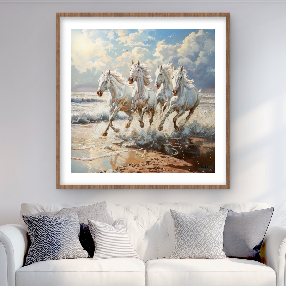 C1FM36361FV5FT 36 x 36 in. Splash - Beige Framed Matted Print for Elegant Home Decor