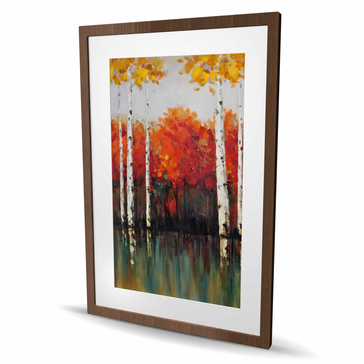 C1FM24365MPVD4 24 x 36 in. Birches by Fall - Framed Matted Print for Home Decor - Trees