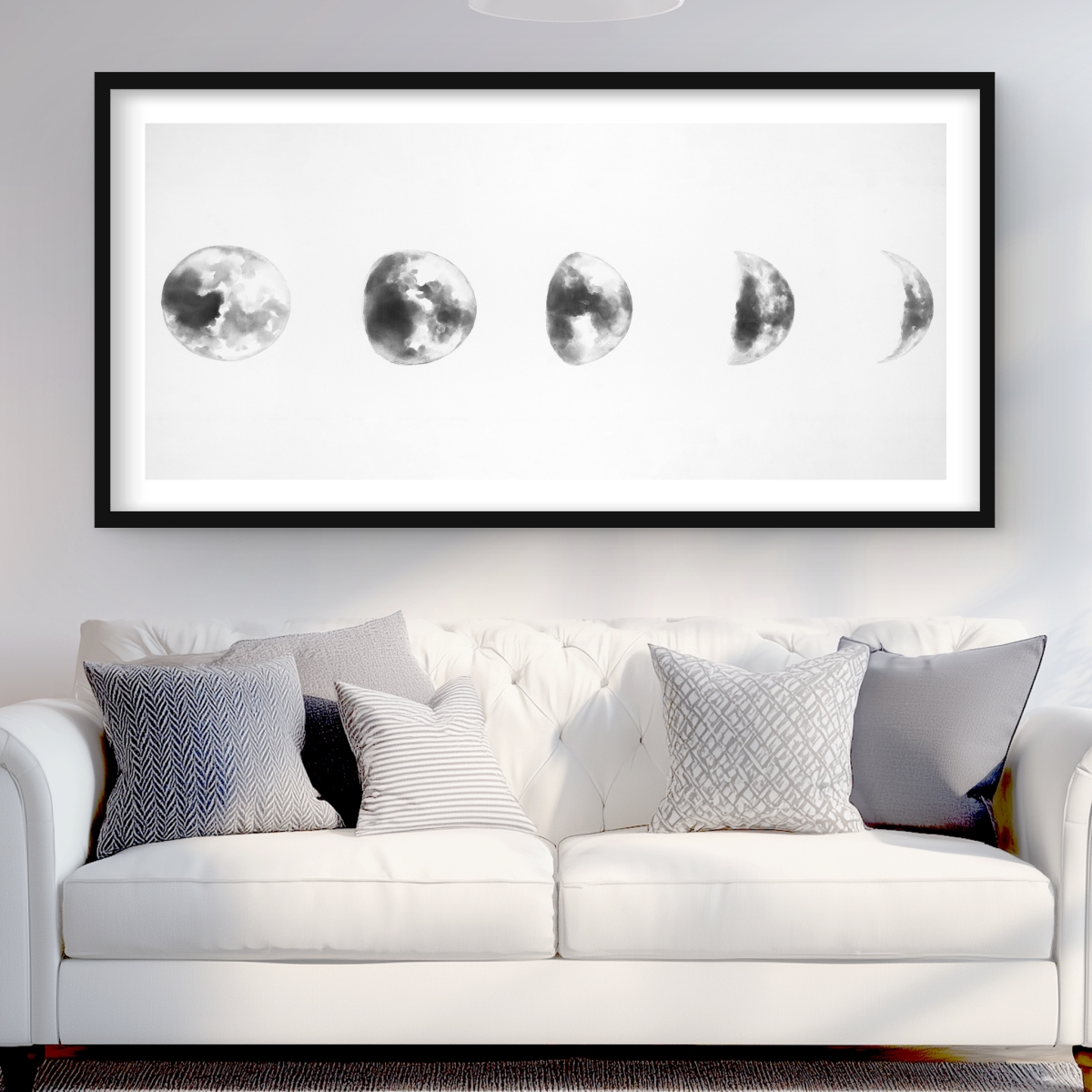 C1FM2448P38S17 24 x 48 in. Black & White Eclipse - Earth & Galaxy Bedroom Print Decor
