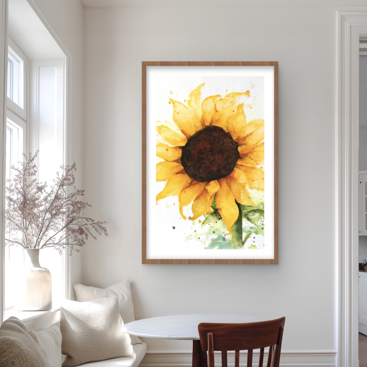 C1FM2436NN6CHH 24 x 36 in. Sunflower - Brown Rustic Framed Matted Print for Home Decor