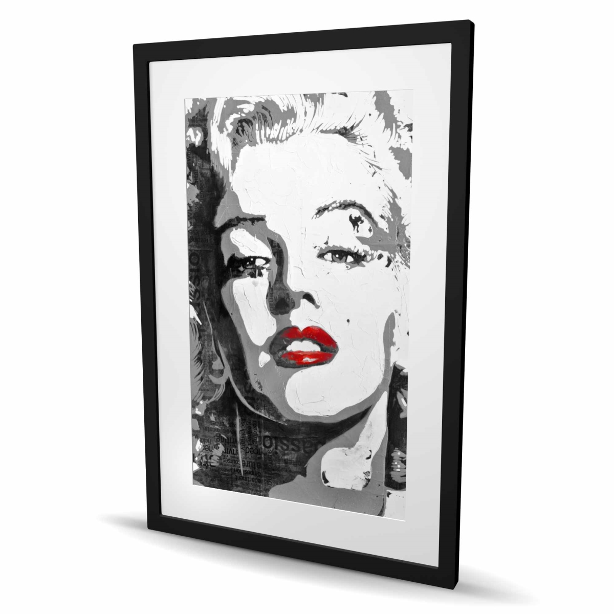 C1FM24363CUJT5 24 x 36 in. Marilyn Monroe Bathroom Red Framed Matted Print - Home Decor