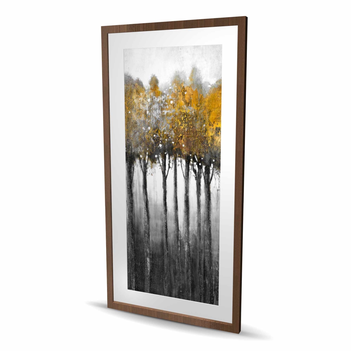C1FM244828CT37 24 x 48 in. Illuminated Forest - Gray Framed Matted Print for Home Decor