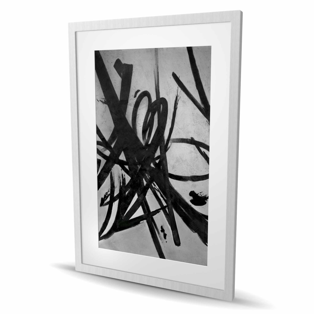 C1FM24360PSZZO 24 x 36 in. Circular Strokes - Modern Man Cave Framed Matted Print