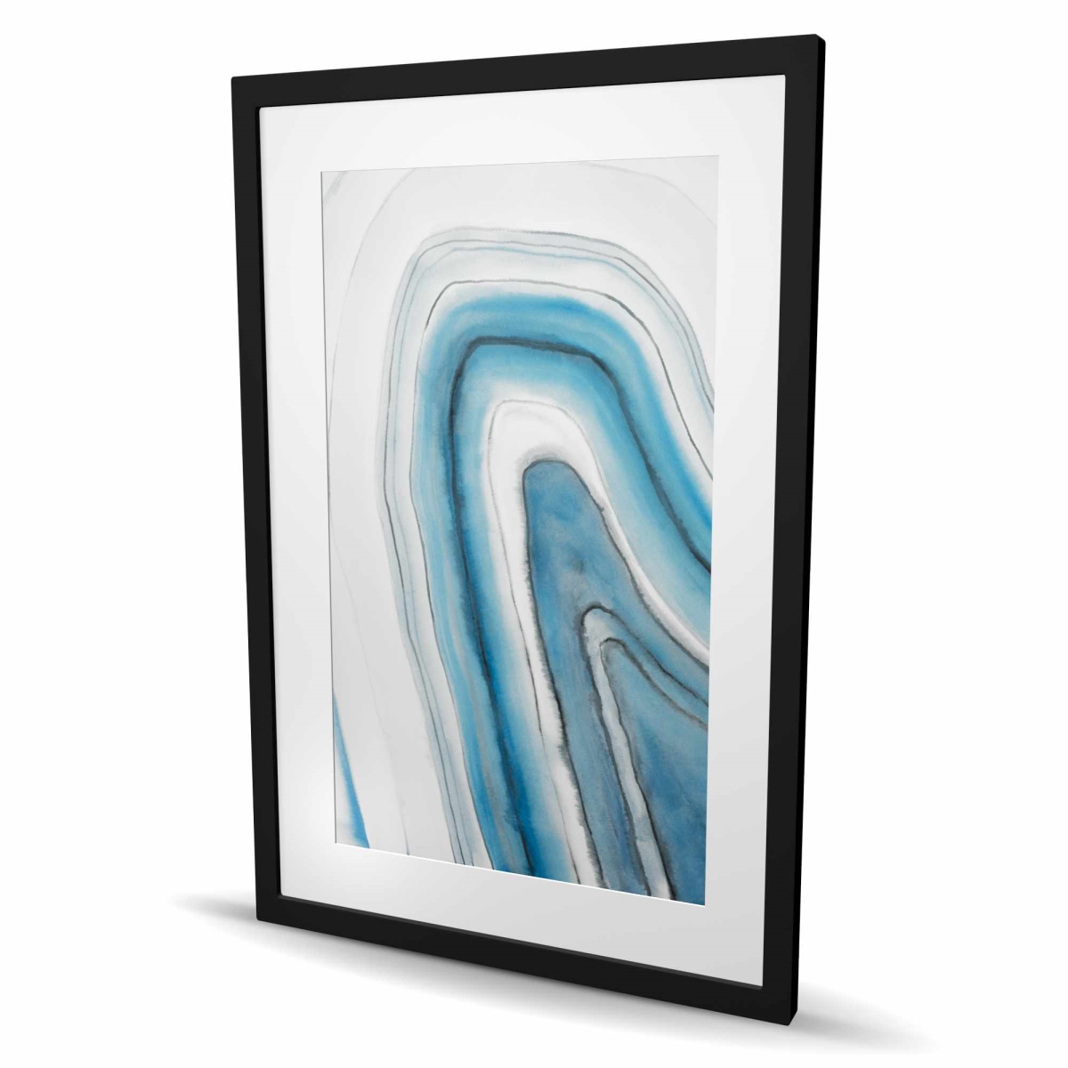 C1FM24361KQK8F 24 x 36 in. Round Geode - White Contemporary Framed Matted Print Decor